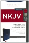NKJV Personal Size, Large Print End-of-Verse Reference, Leathersoft Dark Blue